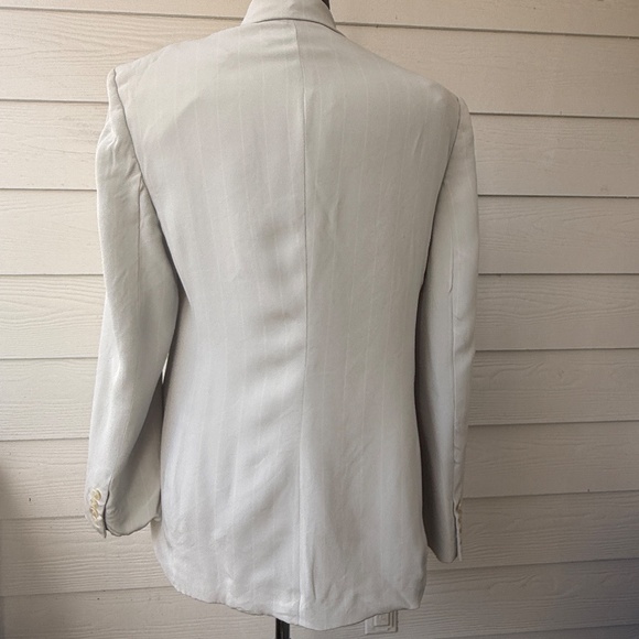 LAUREN Ralph Lauren | Silk Blend Blazer Jacket | Size 12 | Light Blue - Picture 4 of 9